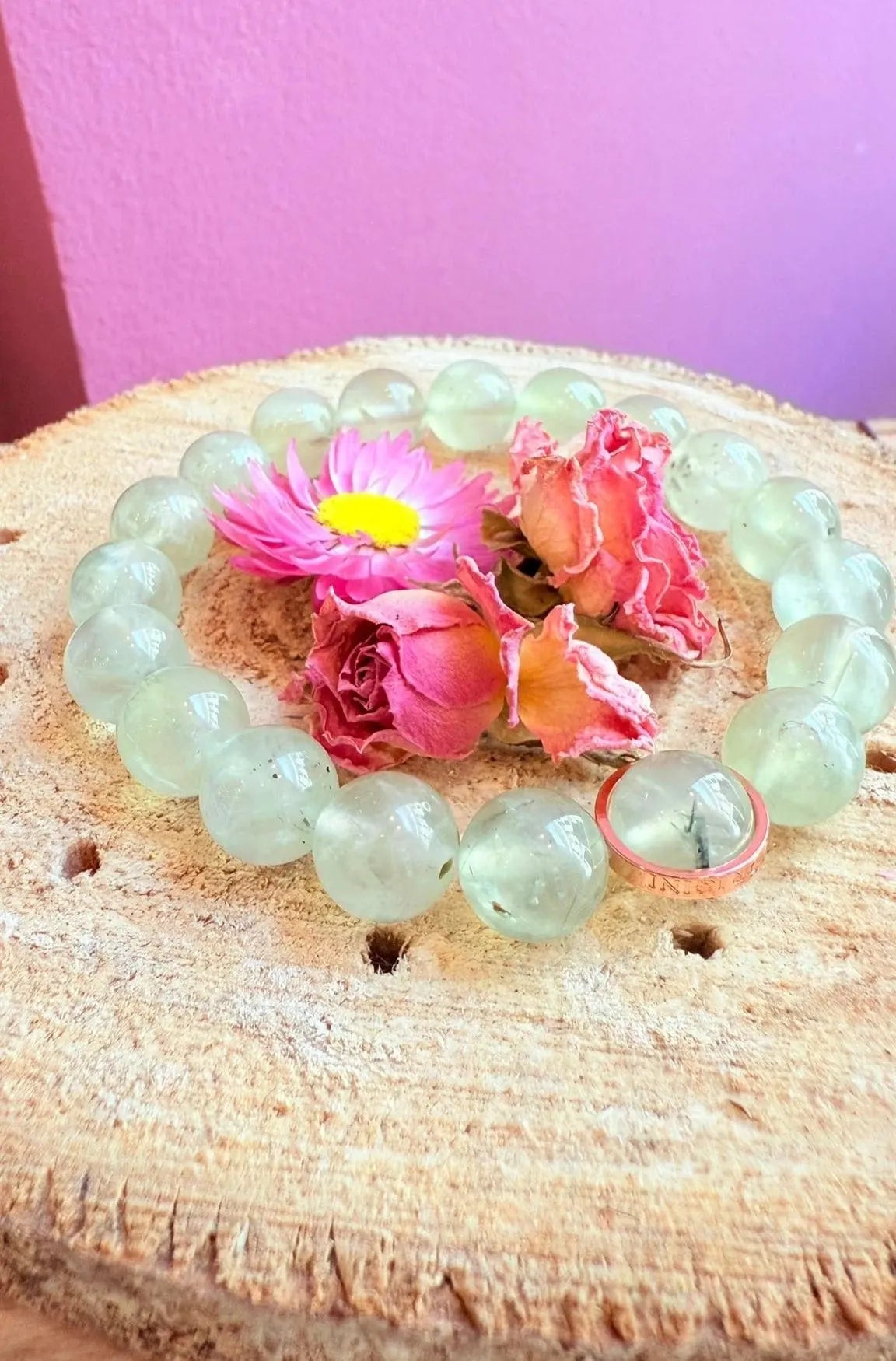 Bracciale Prehnite tormalinata
